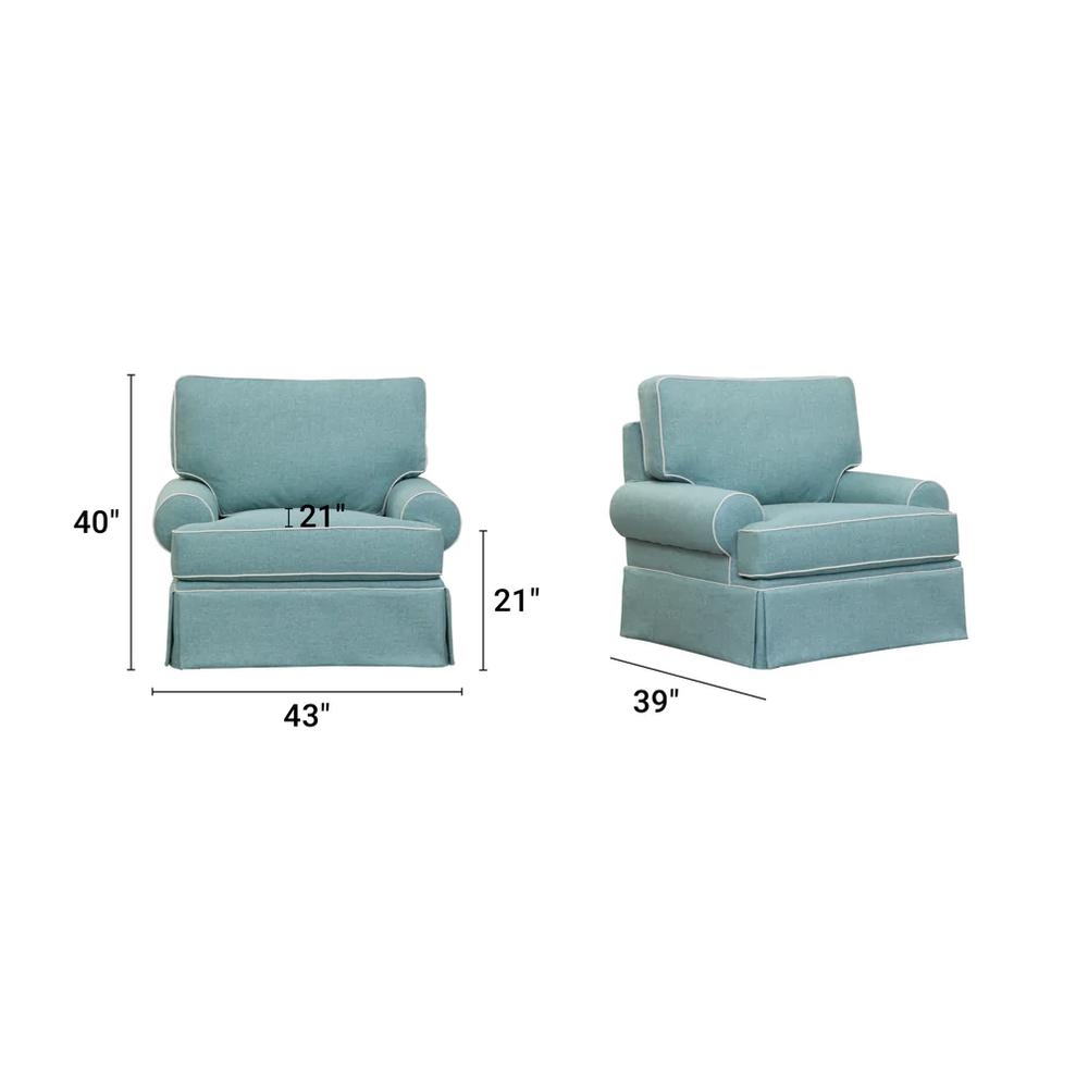 American Furniture Classics Coastal Aqua Series Upholstered Arm Chair. Picture 3