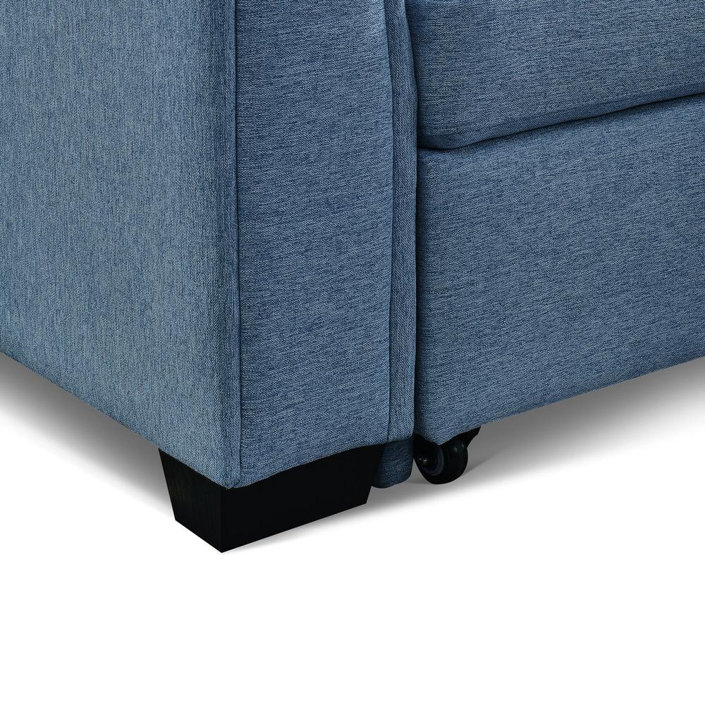 Tufted Sectional Chaise Sofa Sleeper with Storage in Blue. Picture 5