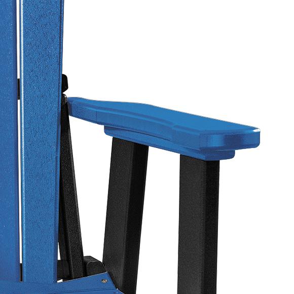 OS Home and Office Model 516BBK Fan Back Balcony Glider  in Blue with a Black Base, Made in the USA. Picture 3