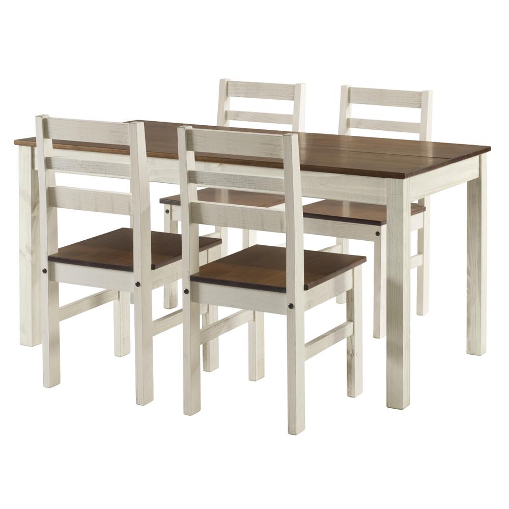 Model CADBTB6 Cottage Series Dining Table in Distressed White. Picture 4