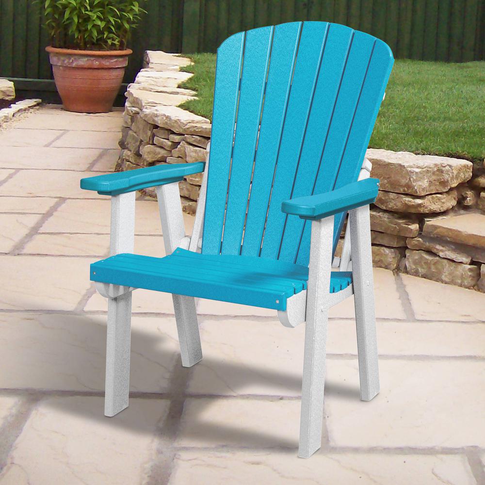 OS Home and Office Model 511ARW Fan Back Chair in Aruba Blue with a White Base, Made in the USA. Picture 1