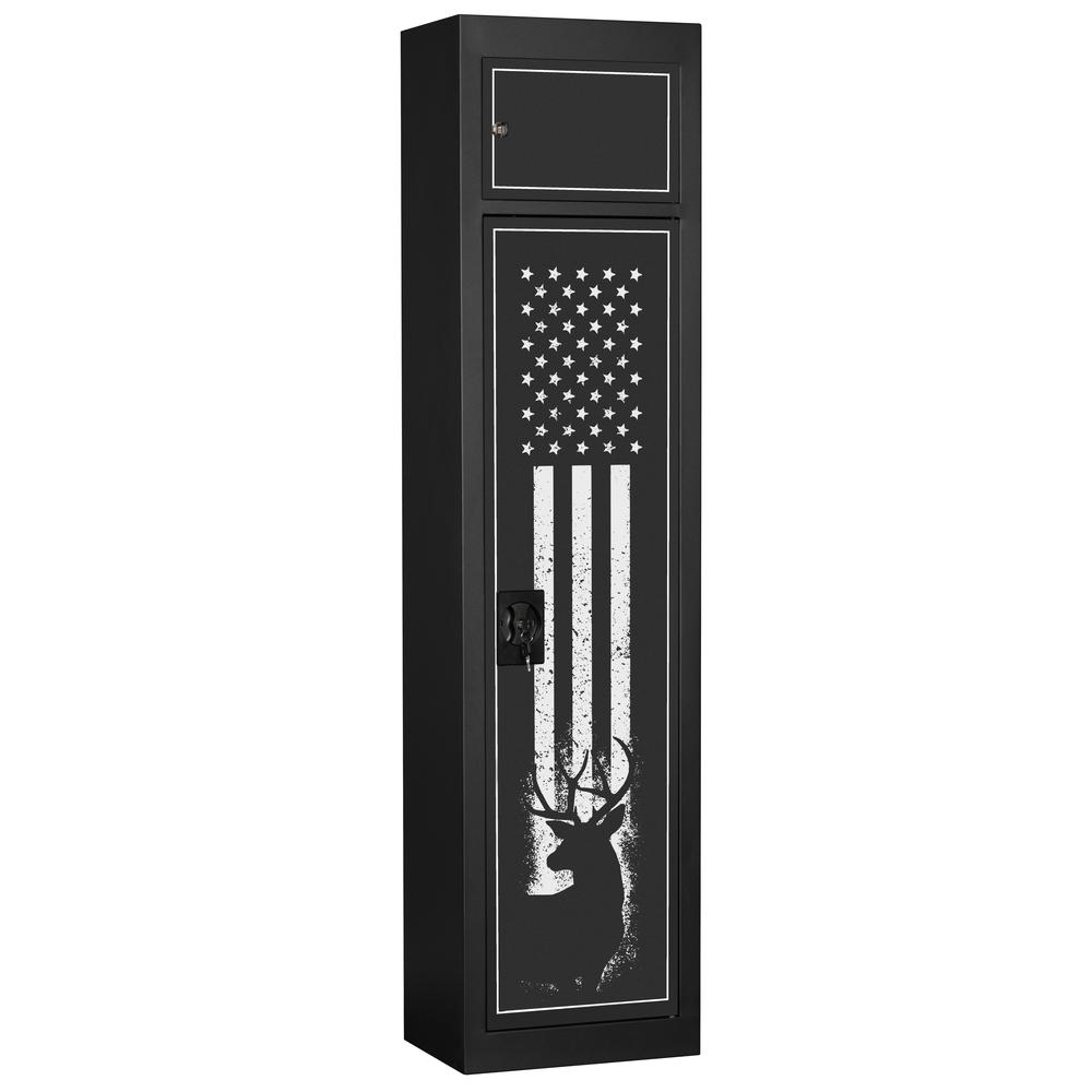 Model 900, 5 Gun Metal Security Cabinet with separate pistol/ammo area. Picture 1