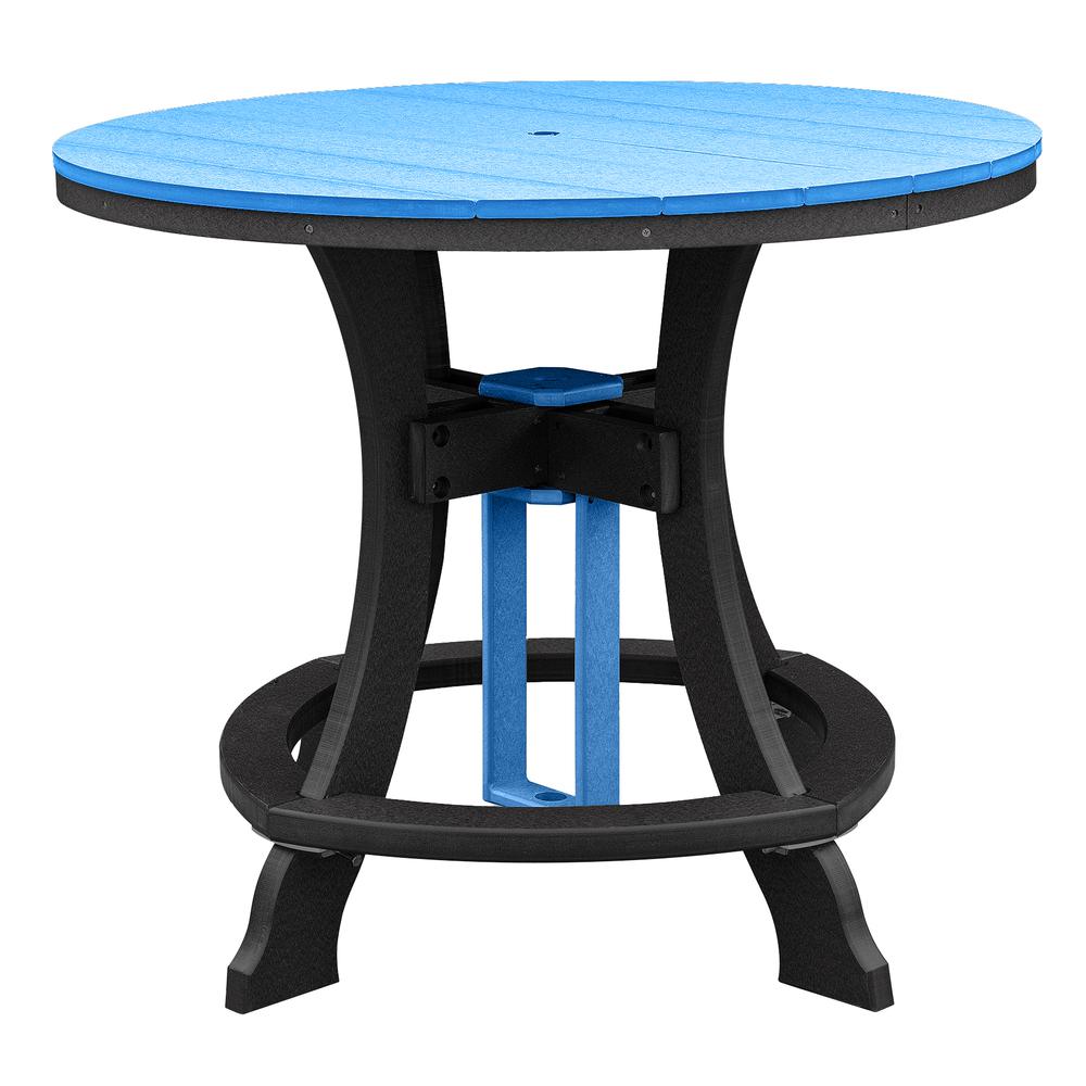OS Home and Office Model 44R-C-BBK Counter Height Round Table in Blue with Black Base. Picture 1