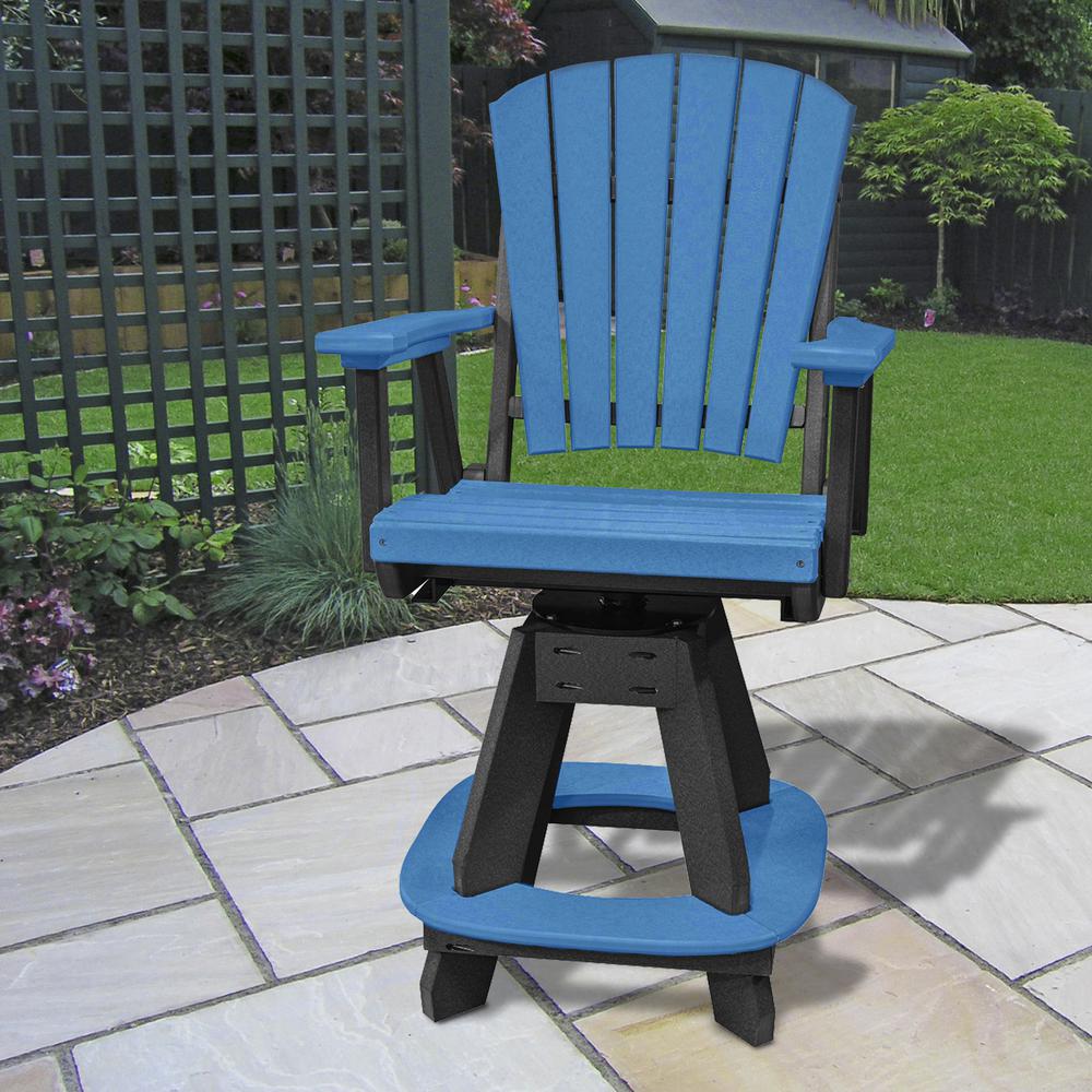 OS Home and Office Model 130-C-BBK Counter Height Swivel Arm Chair in Blue with a Black Base, Made in the USA. The main picture.