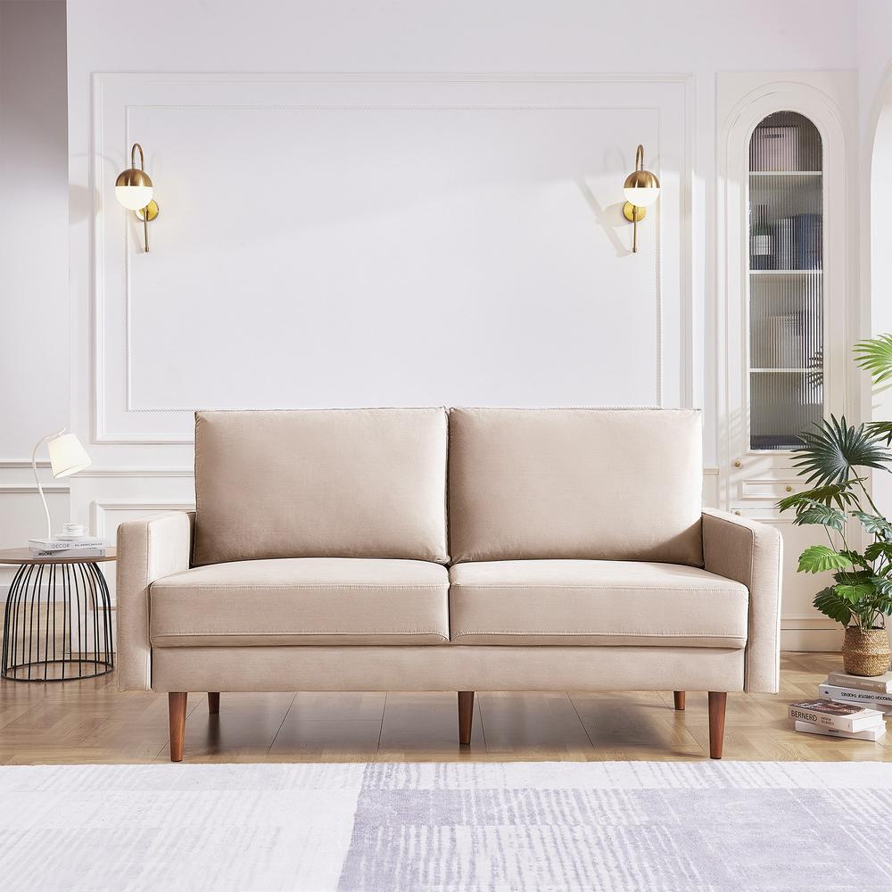 69 Inch Wide Upholstered Two Cushion Sofa with Square Arms. Picture 13