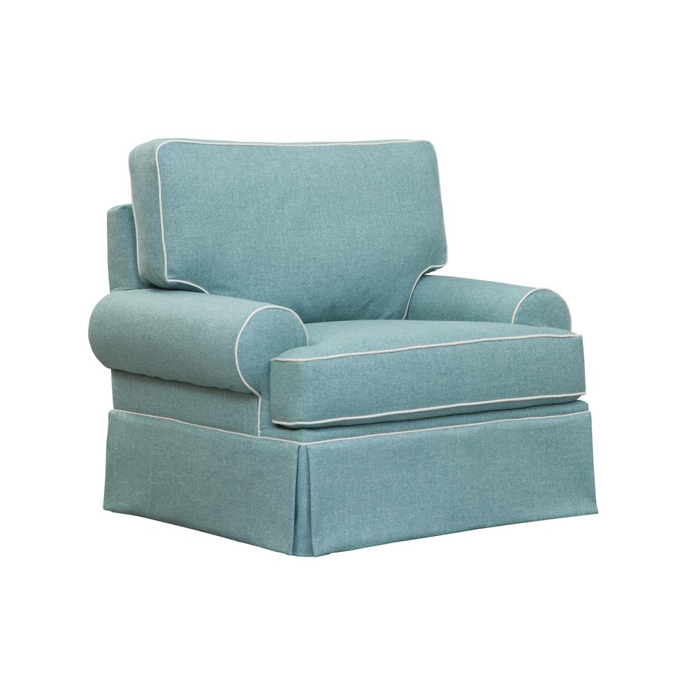 American Furniture Classics Coastal Aqua Series Upholstered Arm Chair. Picture 1