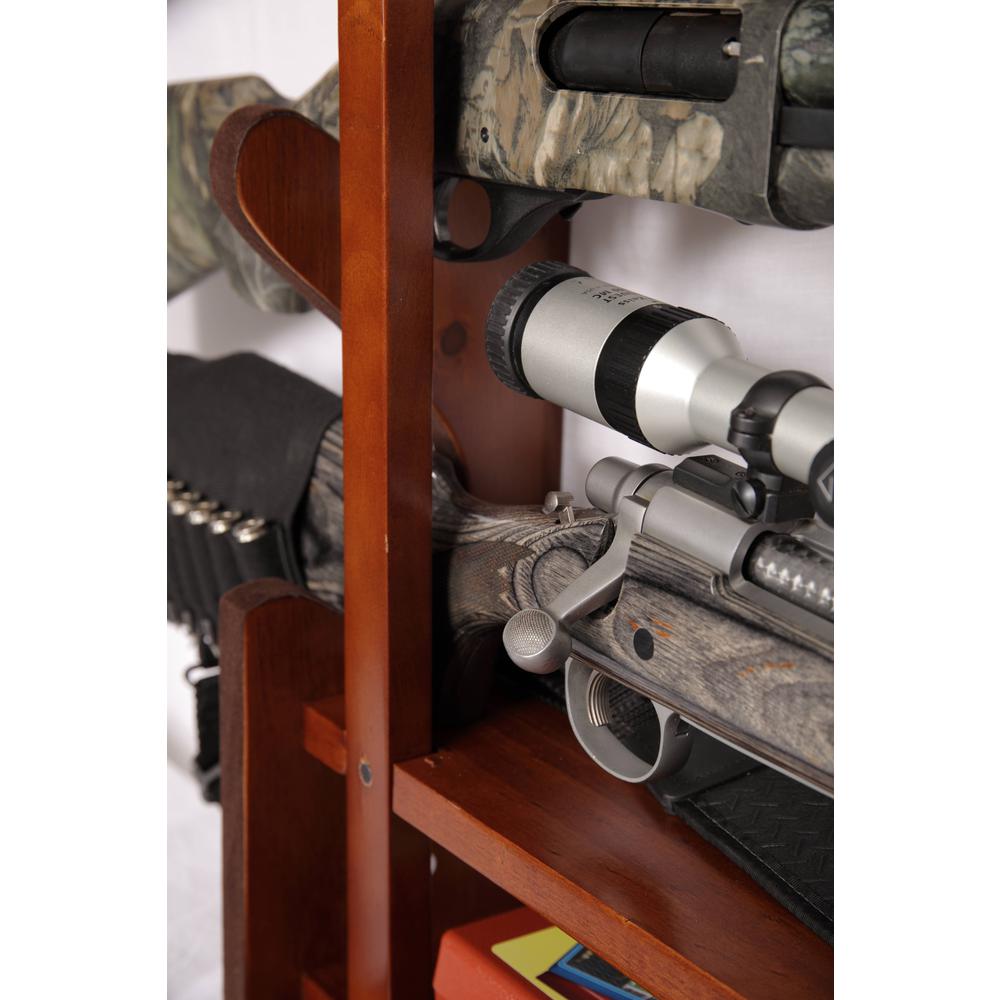 4 Gun Wall Rack with locking storage compartment. Picture 2