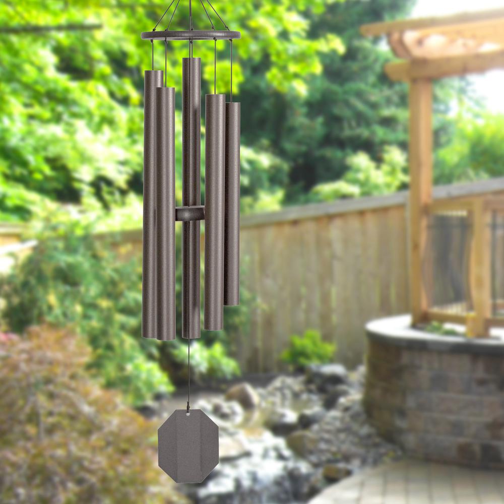 Wind Chime made with powder coated Aluminum tubes in Terra. Picture 4
