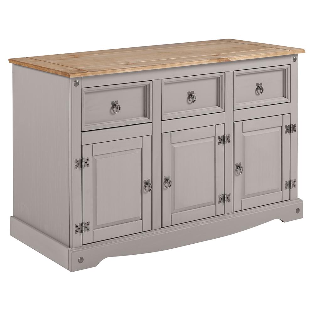 Model COG388 Cottage Series Wood Buffet Sideboard in Corona Gray. Picture 1