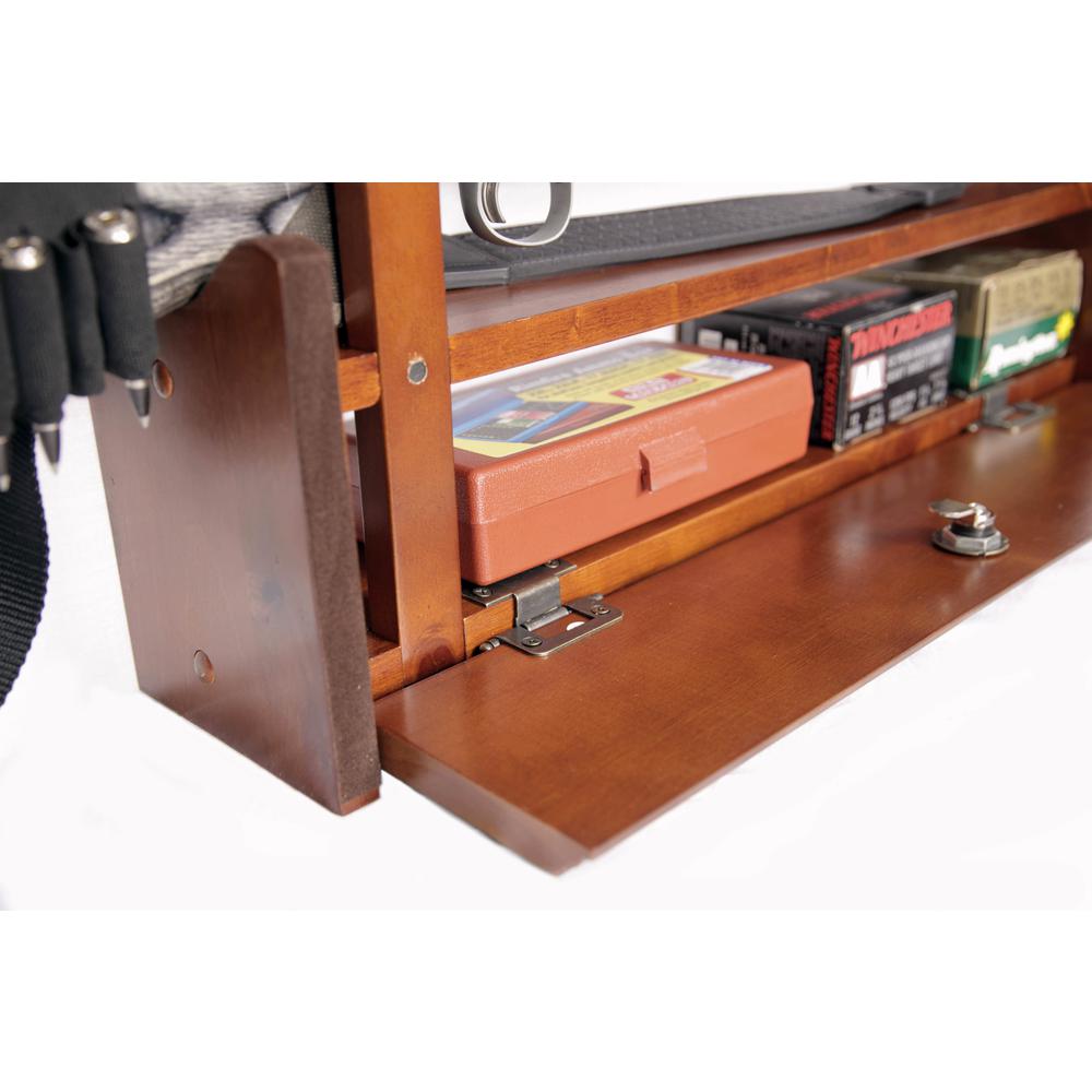4 Gun Wall Rack with locking storage compartment. Picture 4