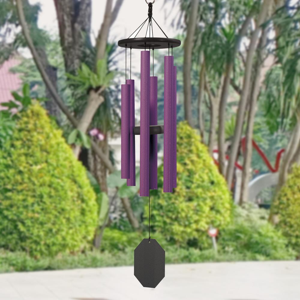 Wind Chime made with powder coated Aluminum tubes in Mayo Purple. Picture 4