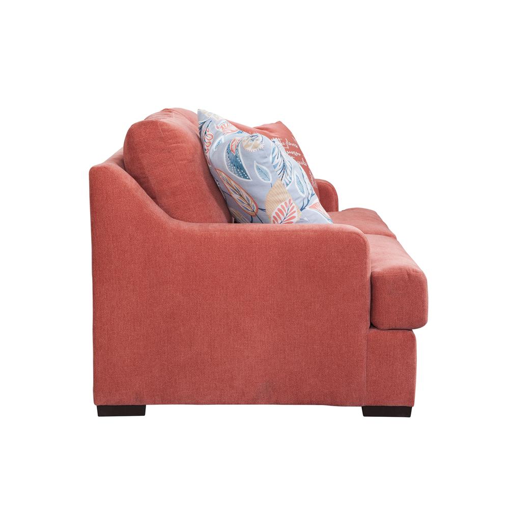Classic Paprika Loveseat with Three Pillows. Picture 4