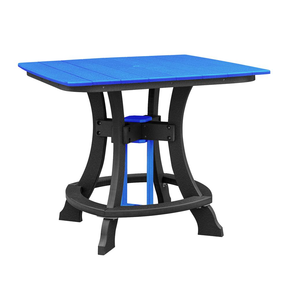 OS Home and Office Model 44S-C-BBK Counter Height Square Table in Blue with Black Base. Picture 1