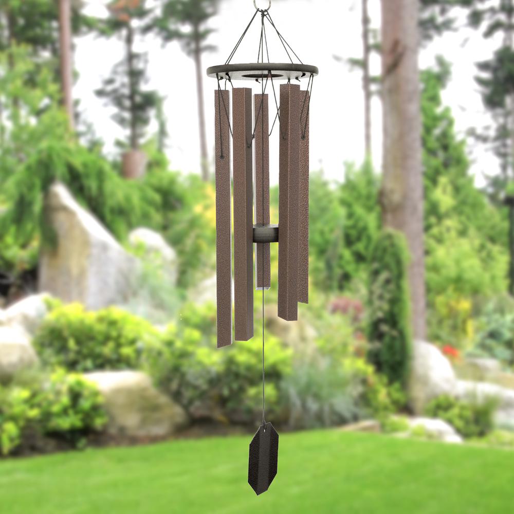 Wind Chime made with powder coated Aluminum tubes in Bronze. Picture 5