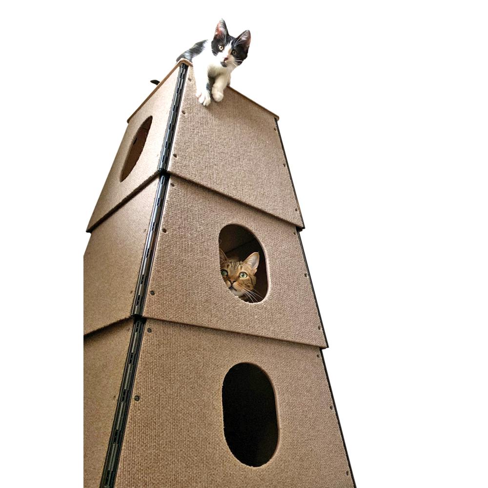 Happystack Cat Tower Model HS3SQTAN1 Pyramid Design in Tan Indoor/Outdoor Carpet. Picture 6
