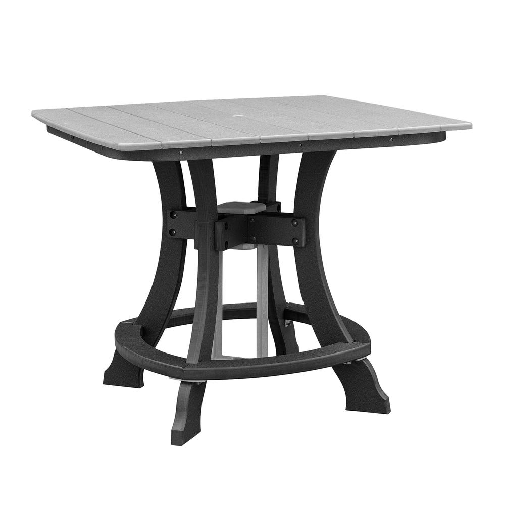 OS Home and Office Model 44S-C-LGB Counter Height Square Table in Light Gray with Black Base. Picture 1