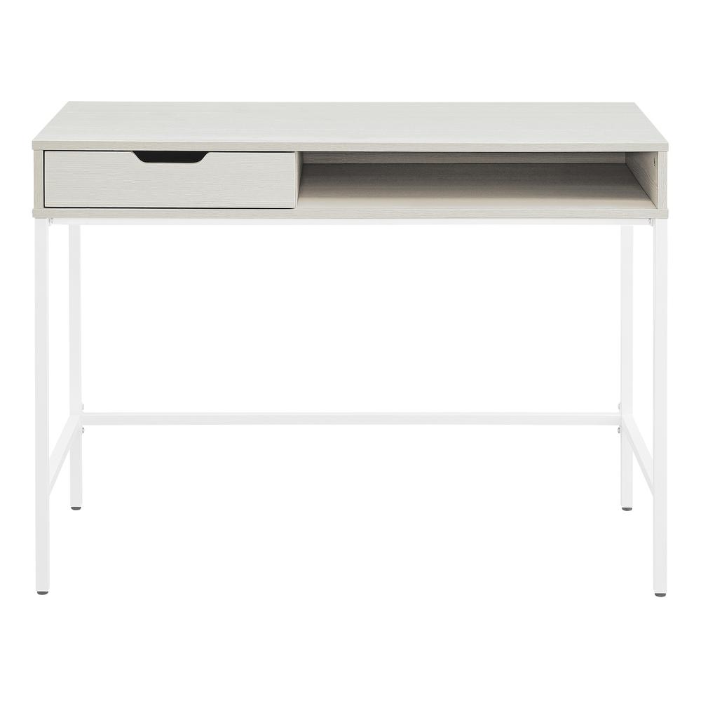 Contempo 40” Desk with Drawer and Shelf in White Oak Finish, CNT43-WK. Picture 5