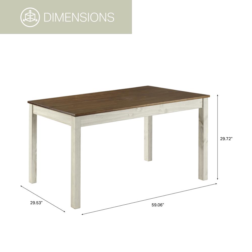 Model CADBTB6 Cottage Series Dining Table in Distressed White. Picture 2