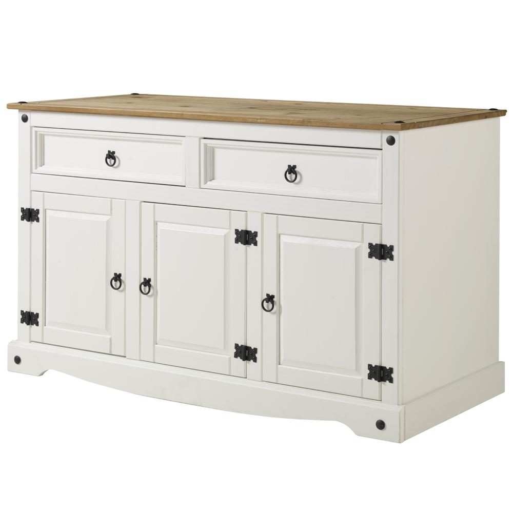 Model COW916 Cottage Series Wood Buffet Sideboard in Corona Snow. Picture 1