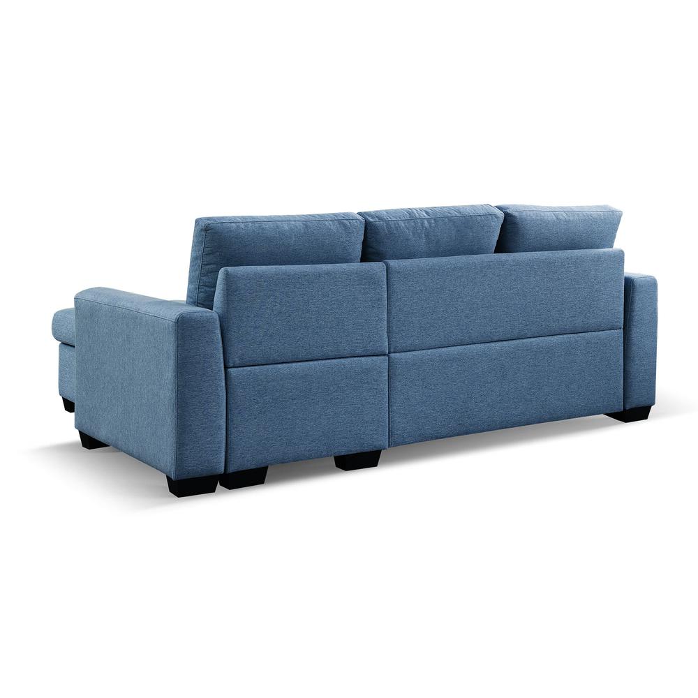 Tufted Sectional Chaise Sofa Sleeper with Storage in Blue. Picture 13