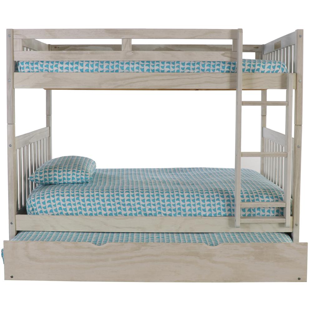 American Furniture Classics Model 85215-TRUN-KD Full over Full Bunkbed with Twin Sized Trundle in Light Ash. Picture 5