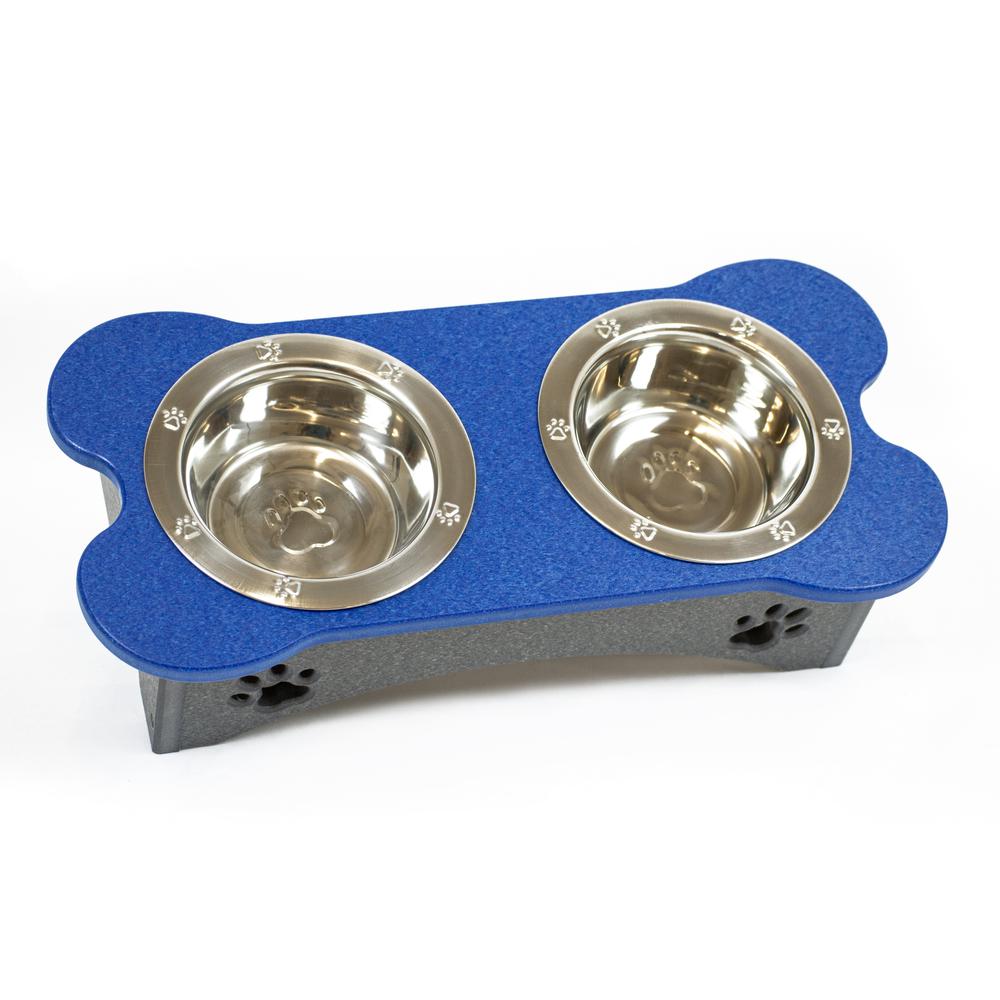High Double Water and Food Bowls Made of High Density Poly Resin for Small Dogs. Picture 5