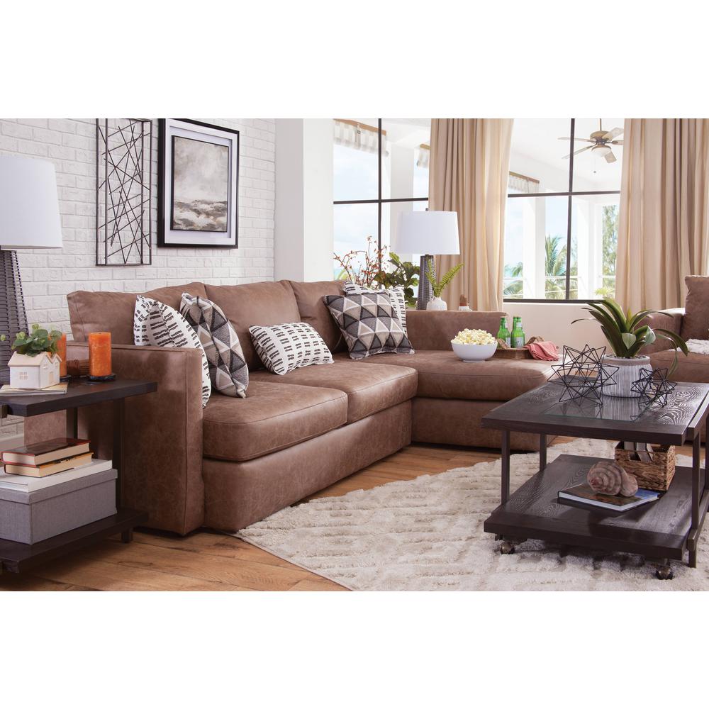 American Furniture Classics Urban Loft Model 8-S298V7-K Sectional Sofa with Five Pillows. Picture 5