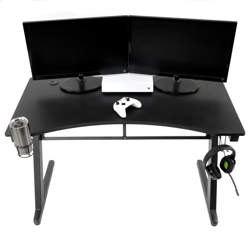 OS Home and Office Furniture Model 42245 Gaming Desk with Laminate Tactical Carbon Fiber Top. Picture 4