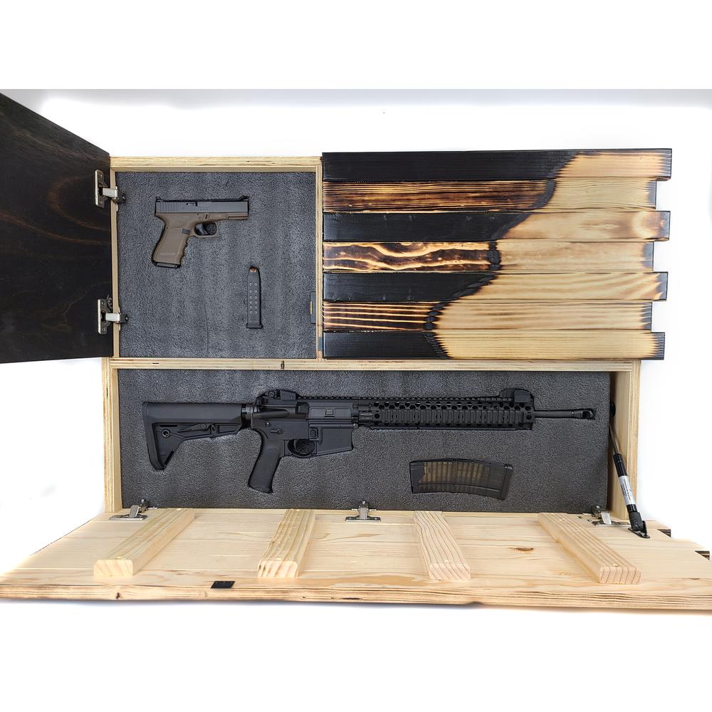 Wall Hanging Gun Concealment with Two Secret Compartments. Picture 4