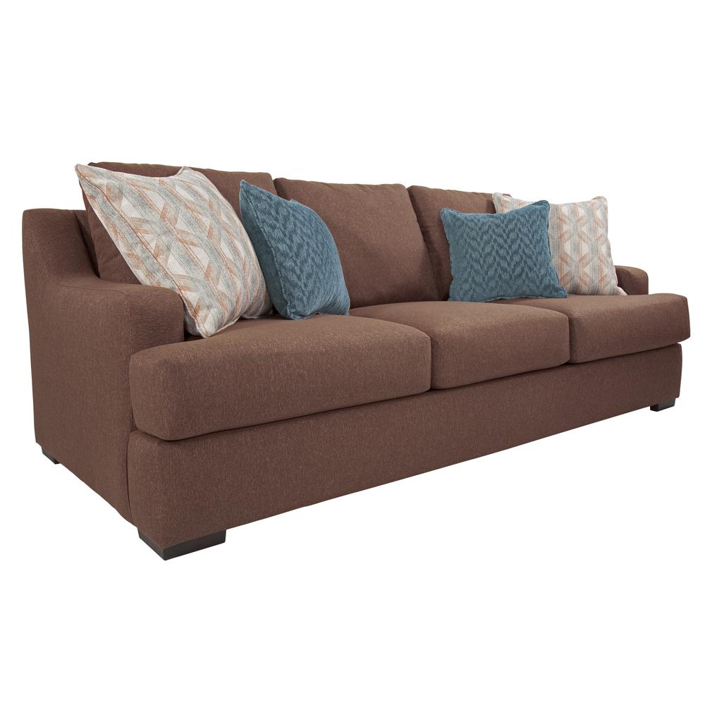 American Furniture Classics Model 8-010-A65V2 Earthtone Cinnamon Sloped Track Arm Sofa. The main picture.