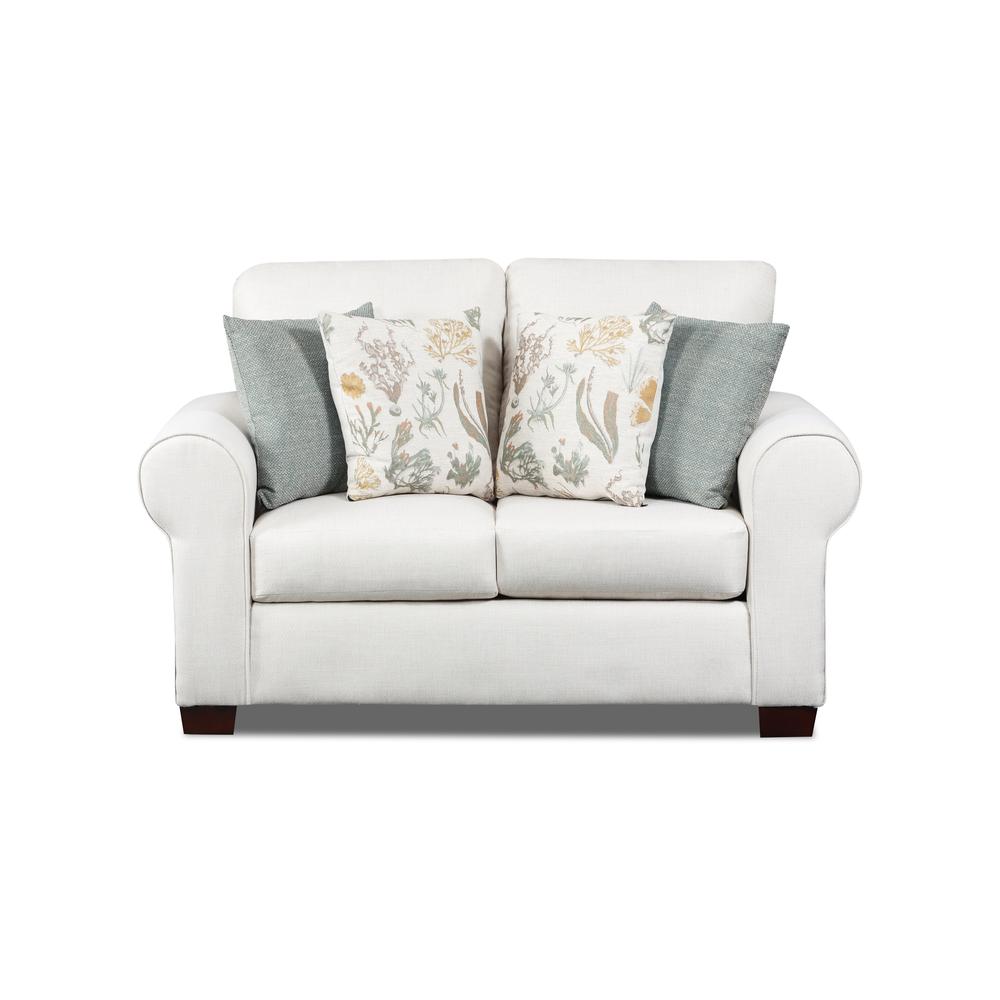 Living Room Beaujardin Loveseat with Four Throw Pillows. Picture 6