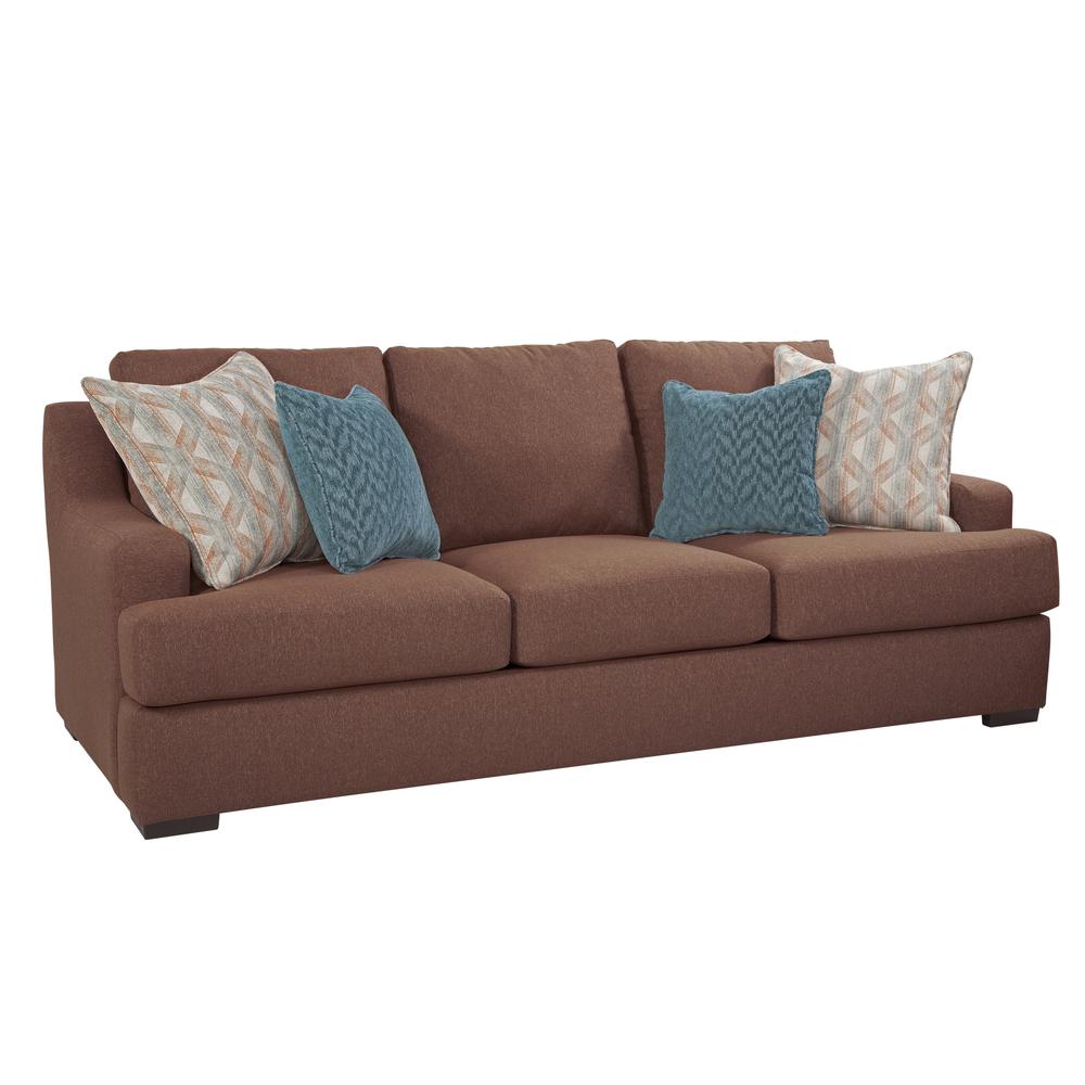 American Furniture Classics Model 8-010-A65V2 Earthtone Cinnamon Sloped Track Arm Sofa. Picture 3