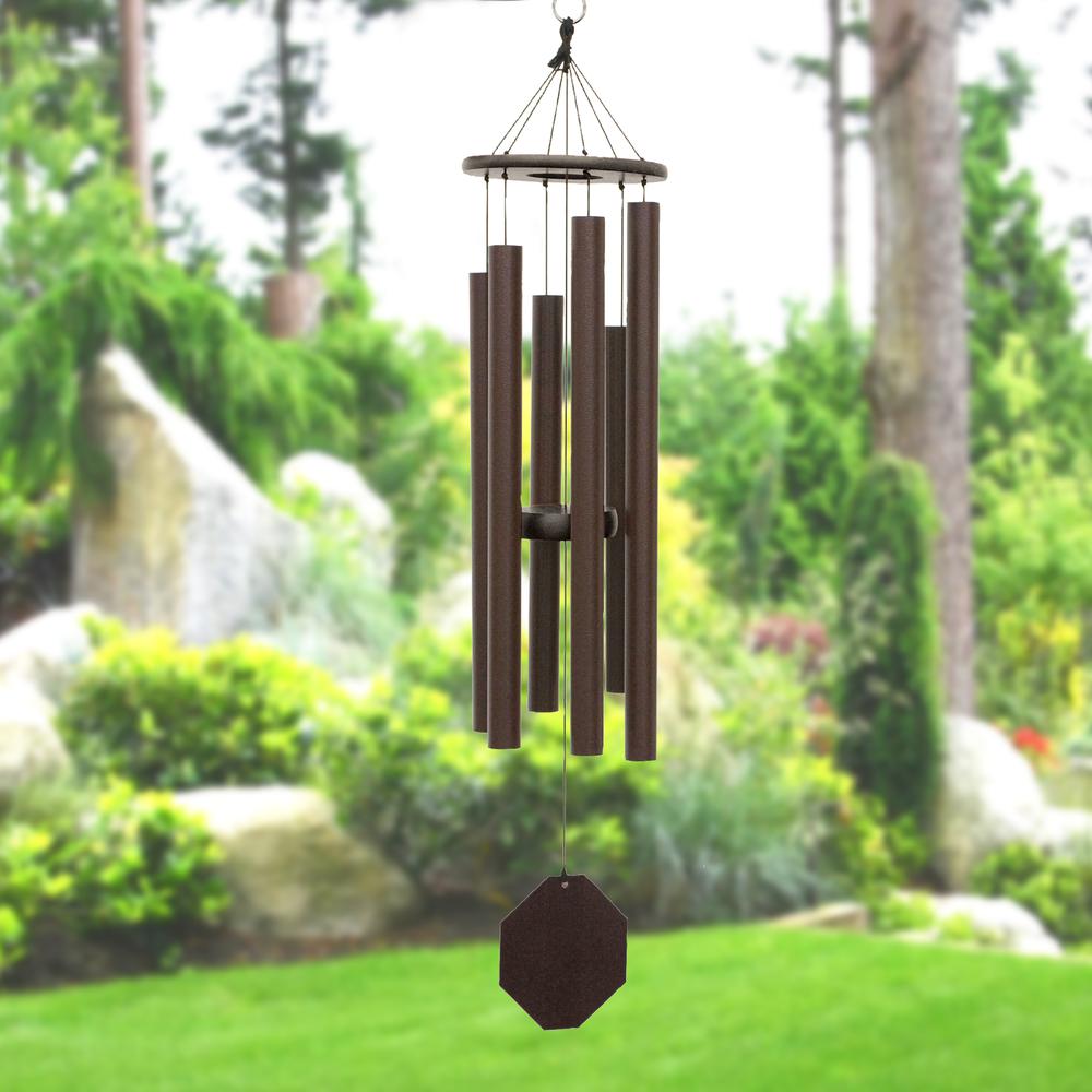 Wind Chime made with powder coated Aluminum tubes in Textured Copper. Picture 5