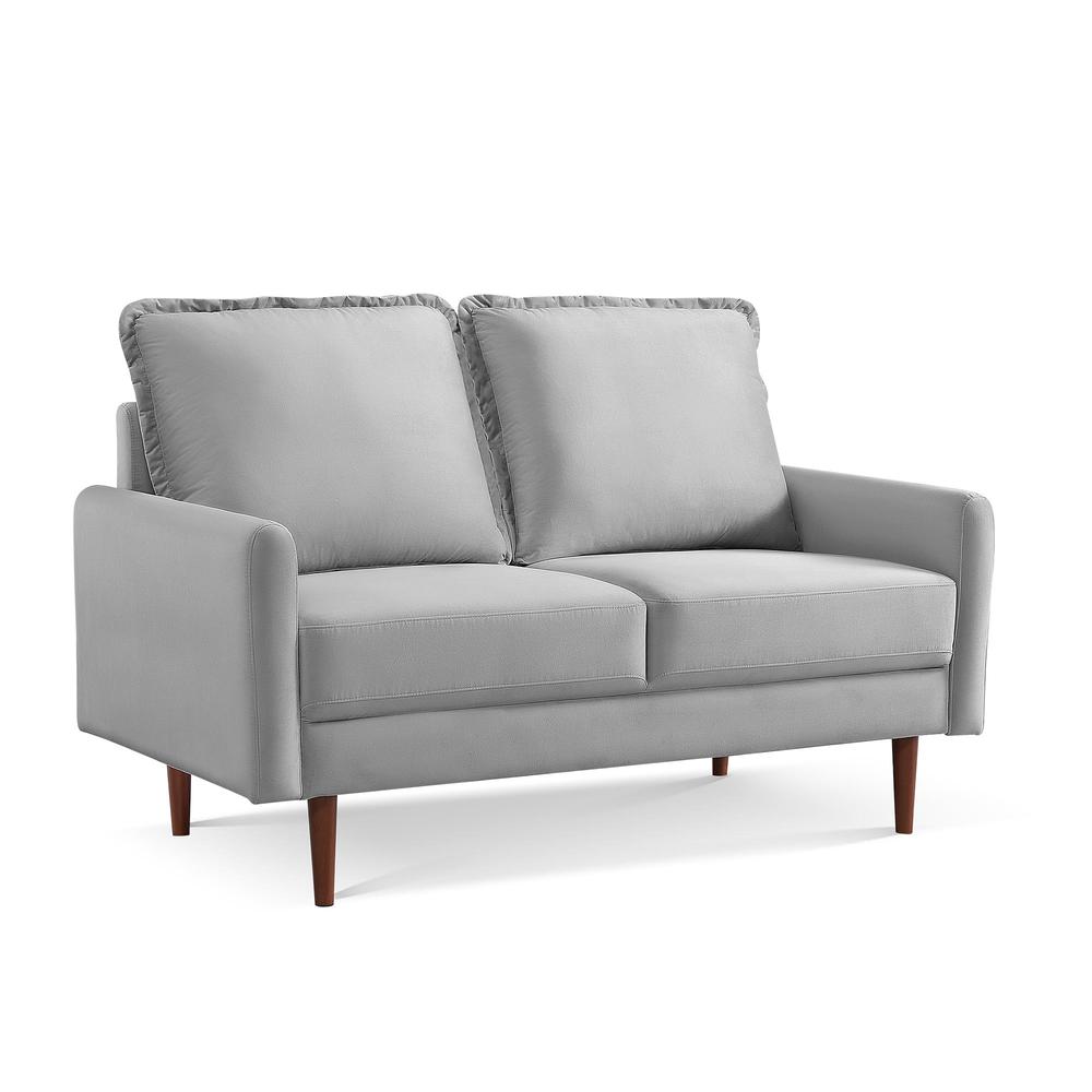 57 Inch Wide Upholstered Two Cushion Loveseat with Cambered Arms. Picture 2