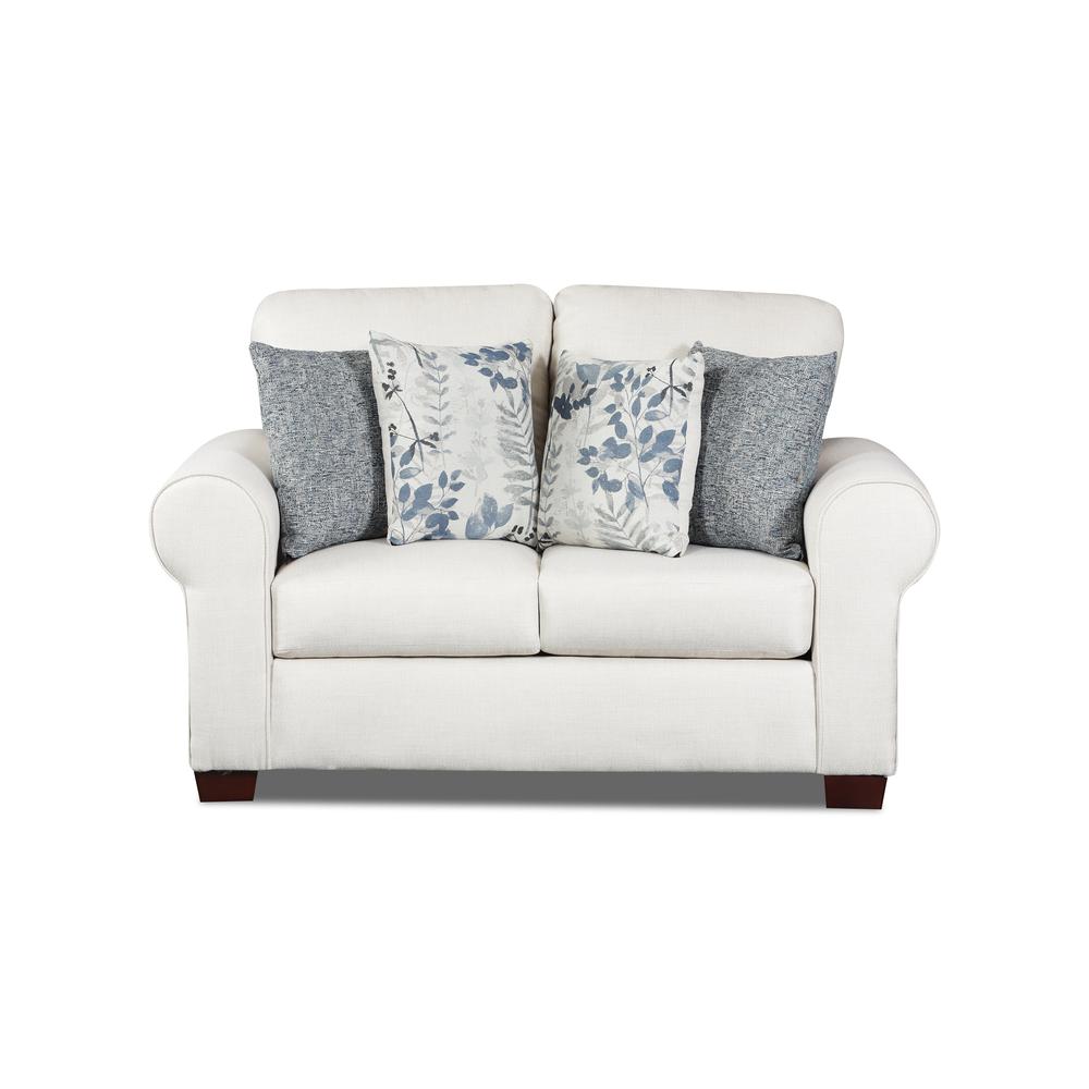 Living Room Pembroke Loveseat with Four Throw Pillows. Picture 6