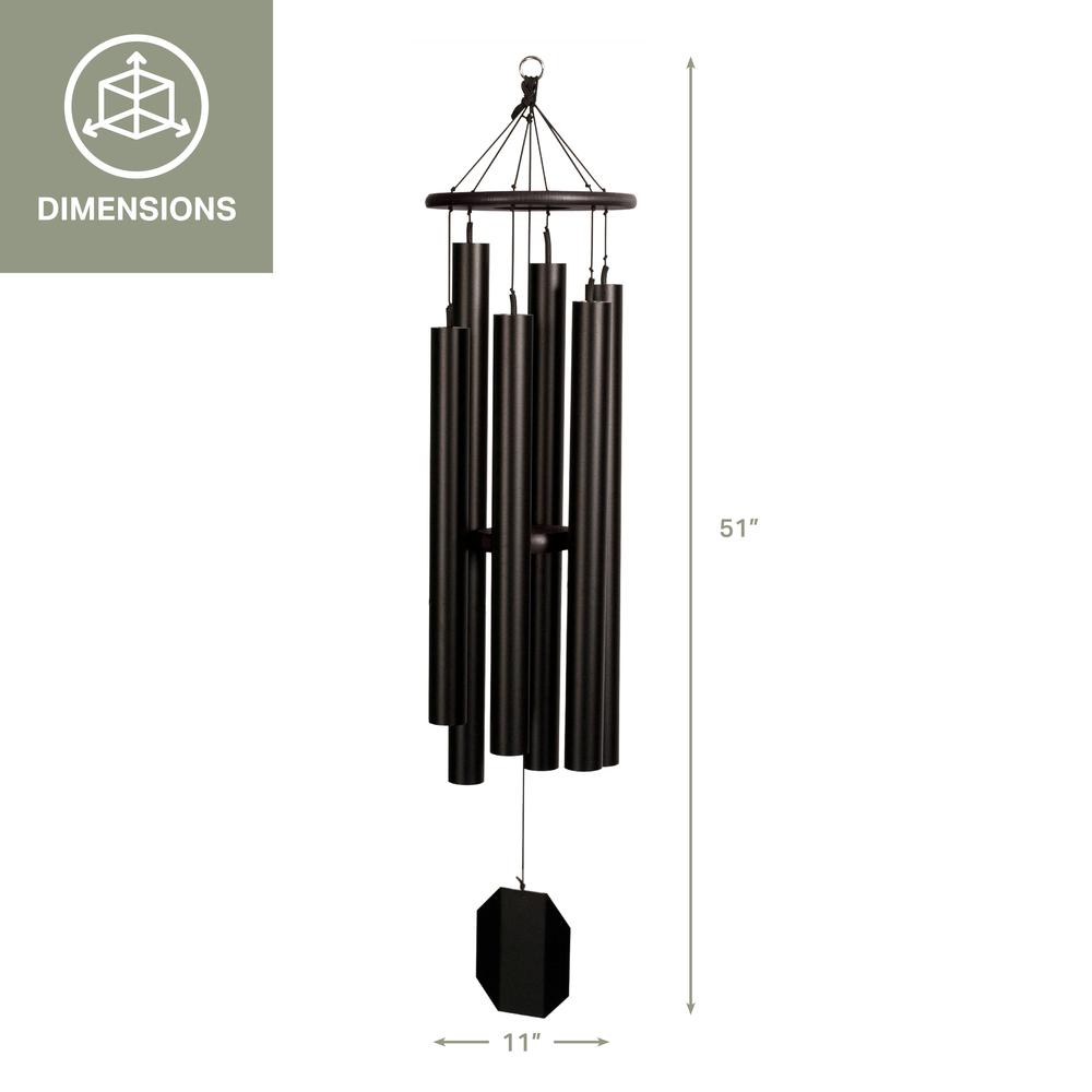 Wind Chime made with powder coated Aluminum tubes in Truillusion Black. Picture 2
