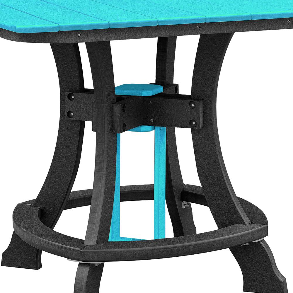 OS Home and Office Model 44S-C-ARB Counter Height Square Table in Aruba Blue with Black Base. Picture 2