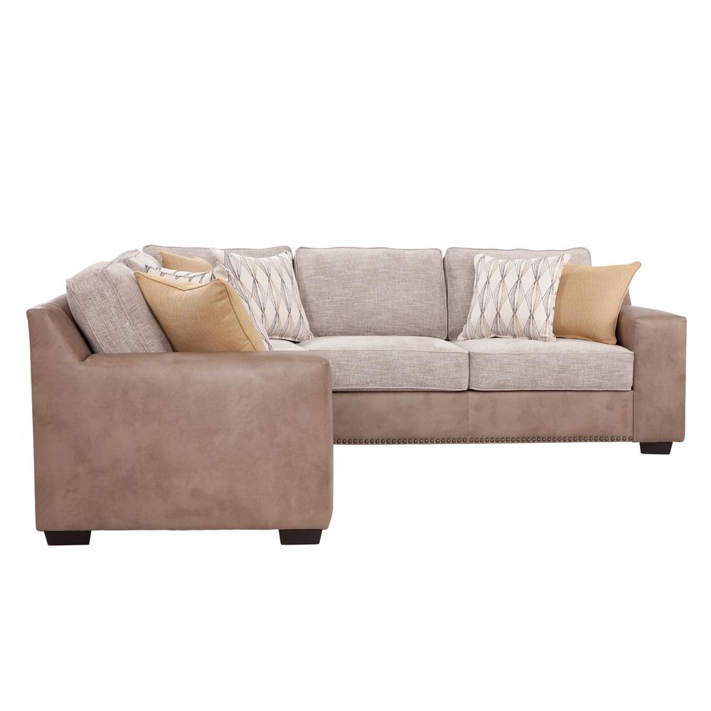 American Furniture Classics Model 8-012-S246V6K Three Piece Sectional Sofa in Parchment Chenille Fabric. Picture 2