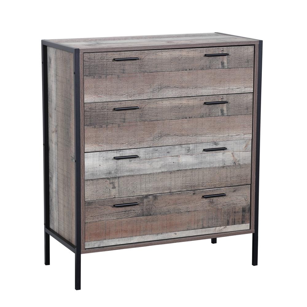 Four Drawer Chest with Metal Frame and Legs. Picture 2
