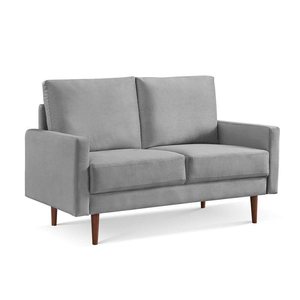 57 Inch Wide Upholstered Two Cushion Loveseat with Square Arms. Picture 2