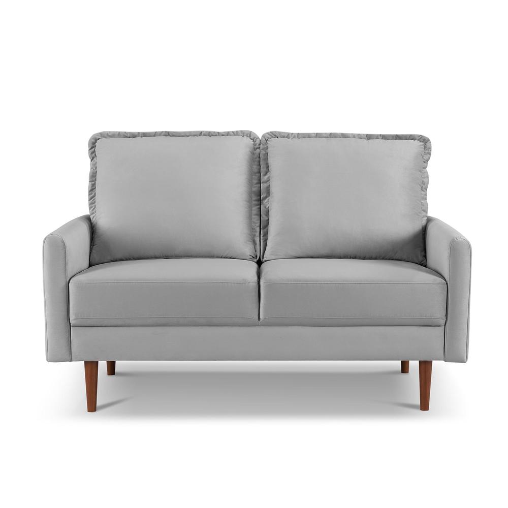 57 Inch Wide Upholstered Two Cushion Loveseat with Cambered Arms. Picture 1