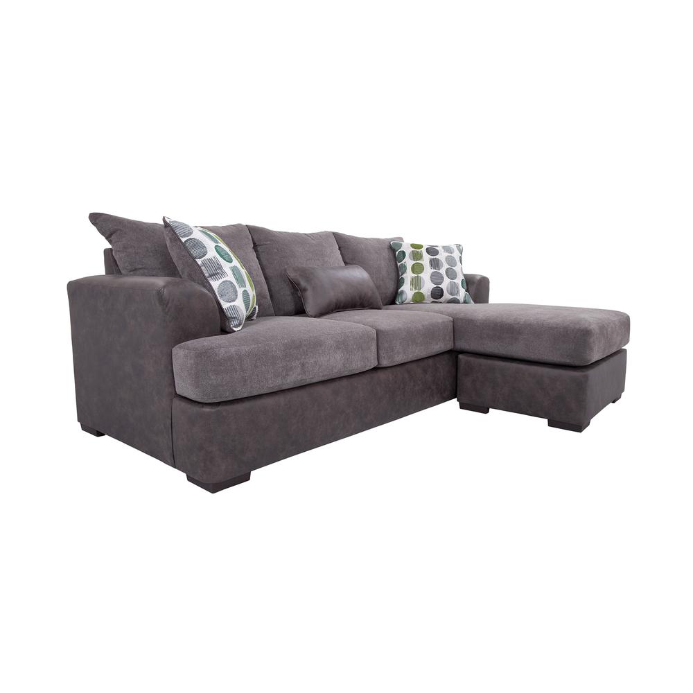 American Furniture Classics Sofa with Chaise - Dark Gray/Dark Charcoal. Picture 2