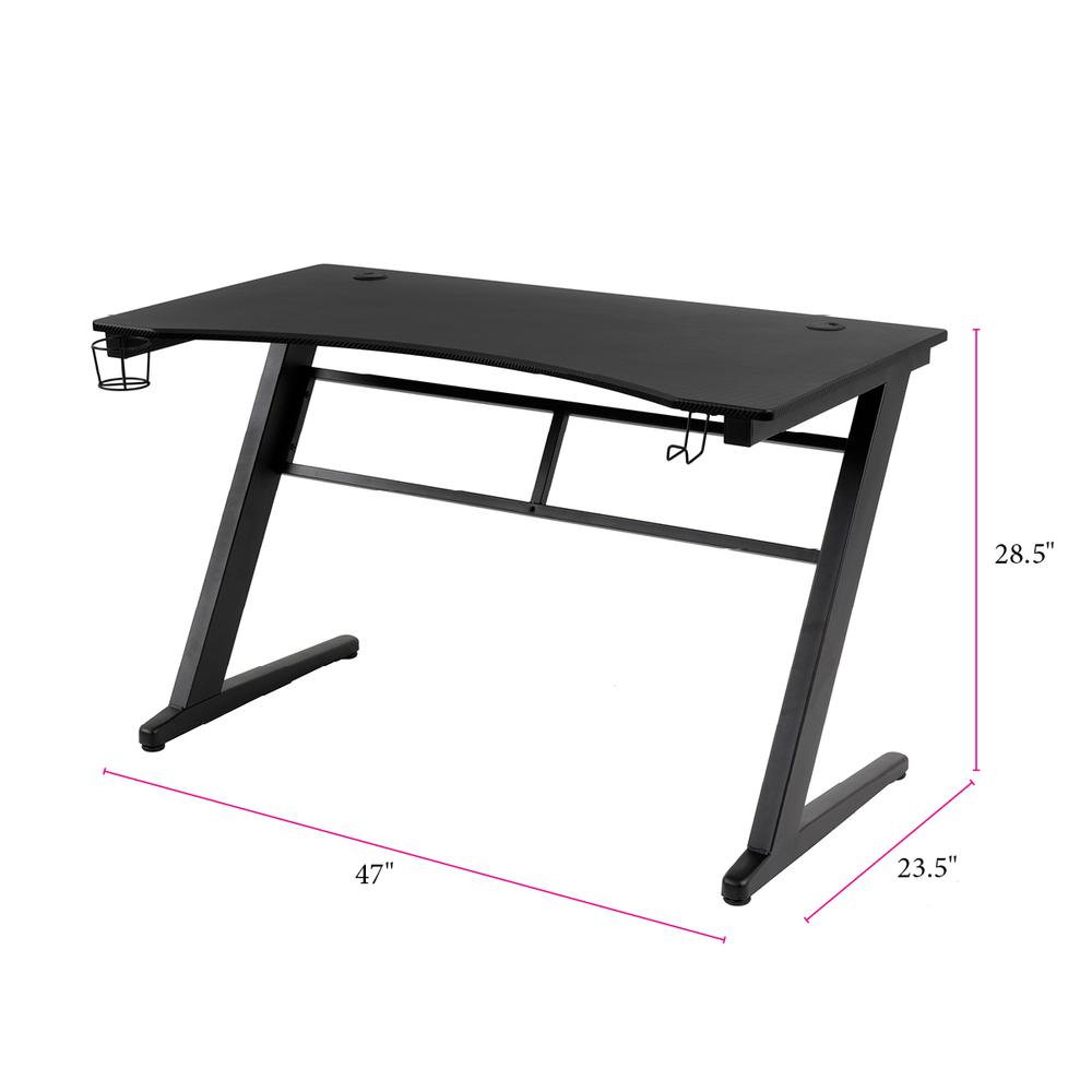 OS Home and Office Furniture Model 42245 Gaming Desk with Laminate Tactical Carbon Fiber Top. Picture 2