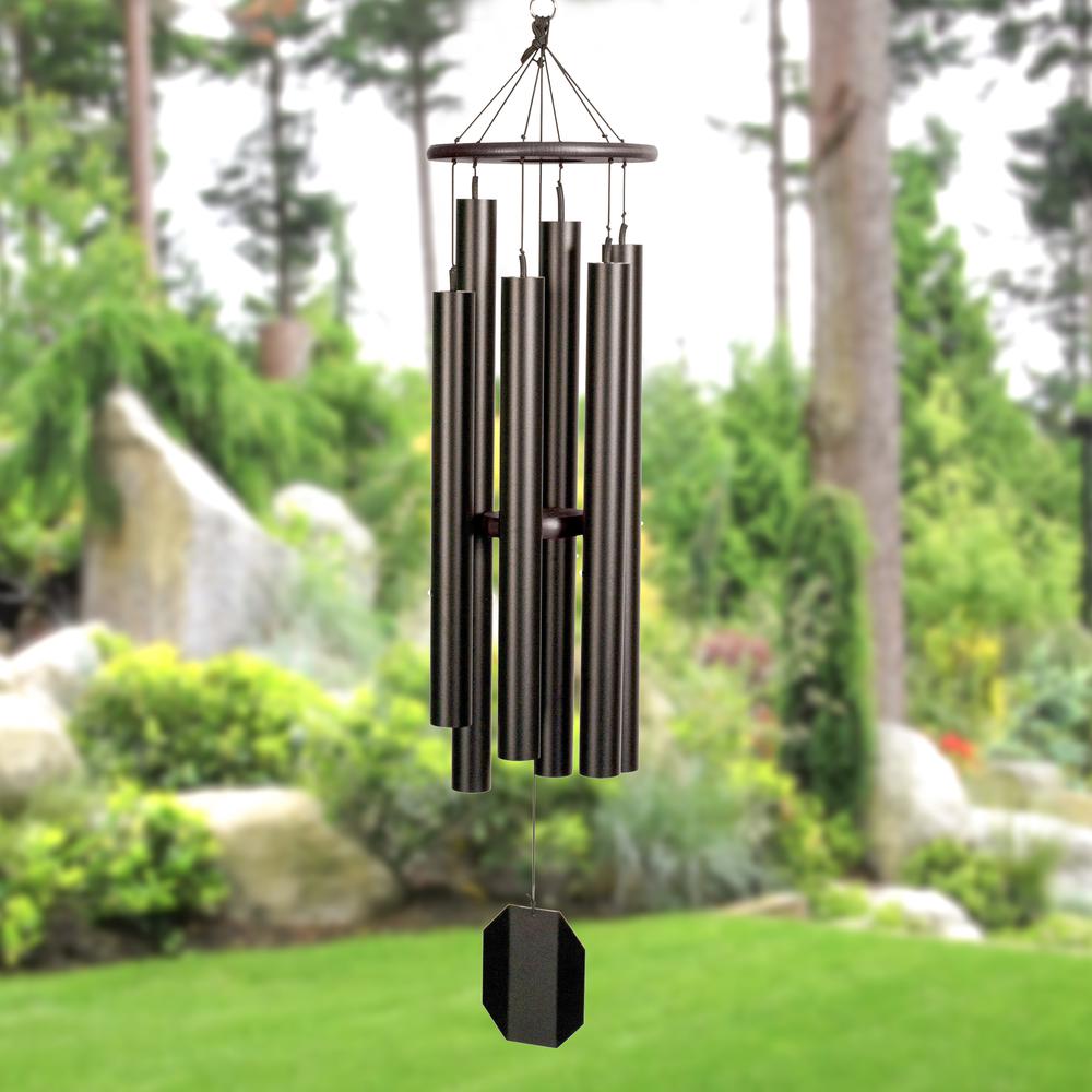 Wind Chime made with powder coated Aluminum tubes in Truillusion Black. Picture 5