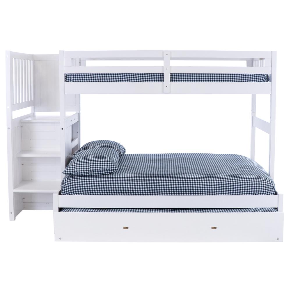 Mission Staircase Twin over Full Bunk Bed with Four Drawer Chest. Picture 4