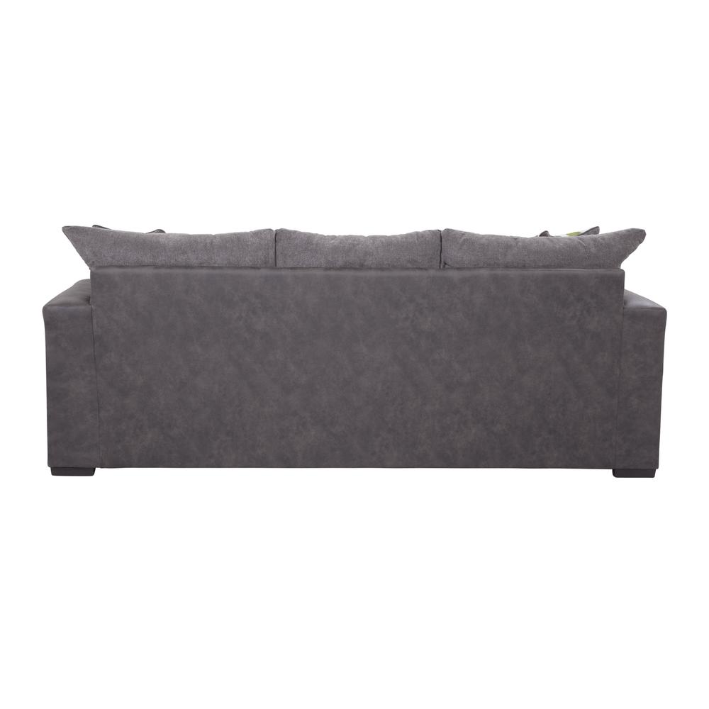 American Furniture Classics Sofa with Chaise - Dark Gray/Dark Charcoal. Picture 7