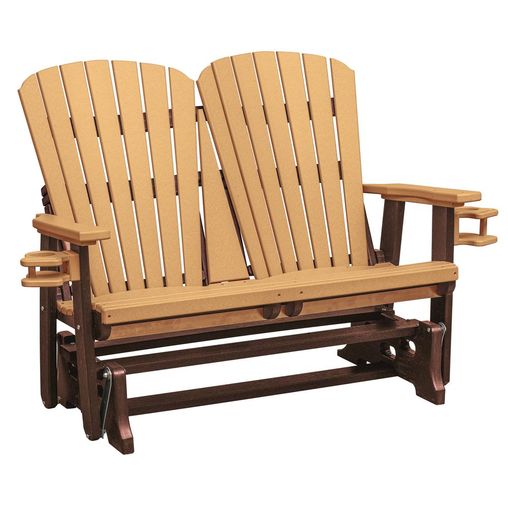 OS Home and Office Dual Fan Back Glider in Cedar with a Tudor Brown Base. Picture 2