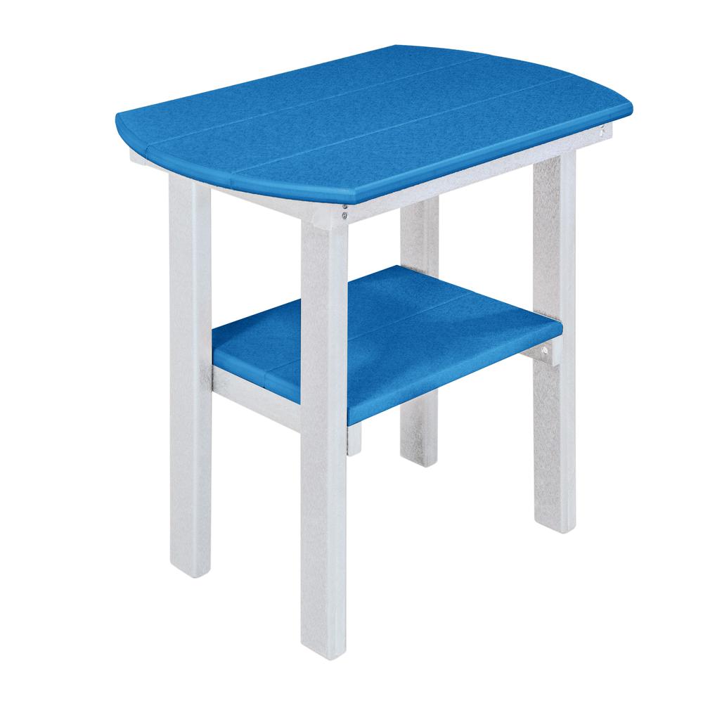 OS Home and Office Model 525BW Oval End Table in Blue with a White Base, Made in the USA. Picture 2