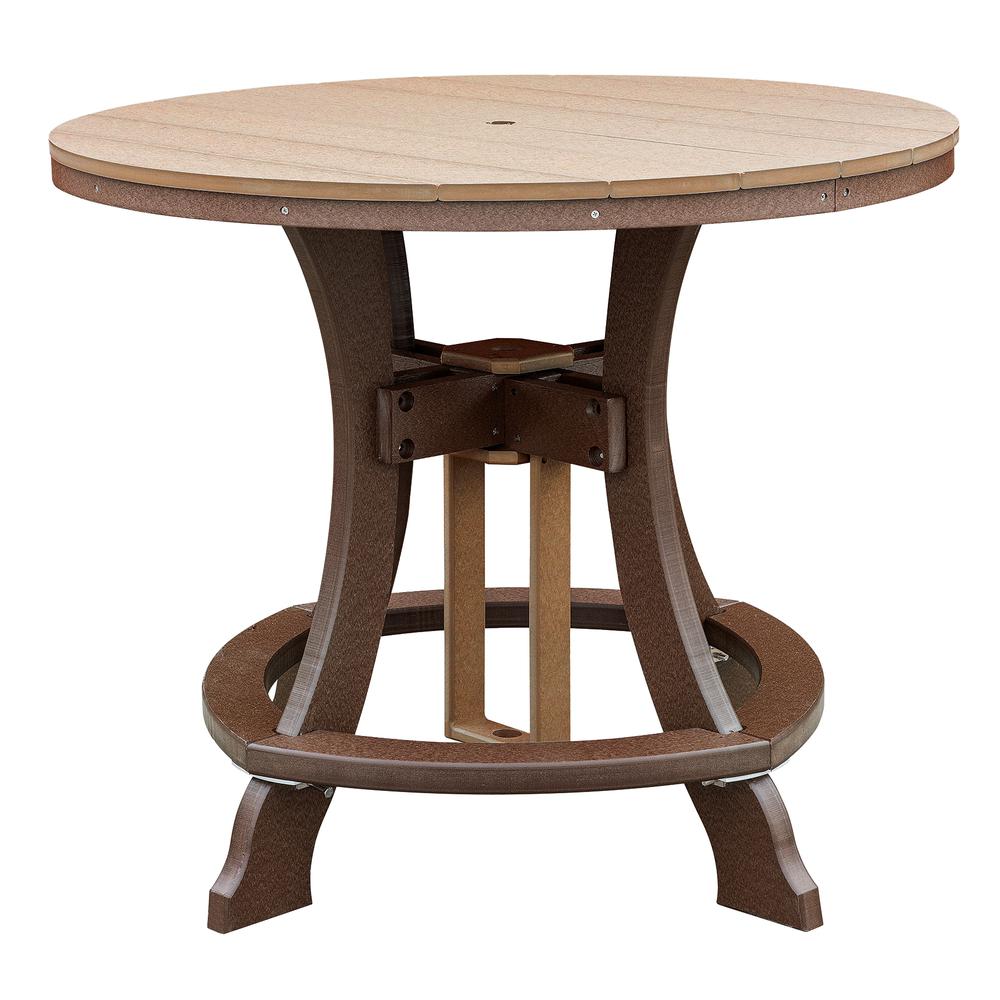 OS Home and Office Model 44R-C-CTB Counter Height Round Table in Cedar with Tudor Brown Base. Picture 1