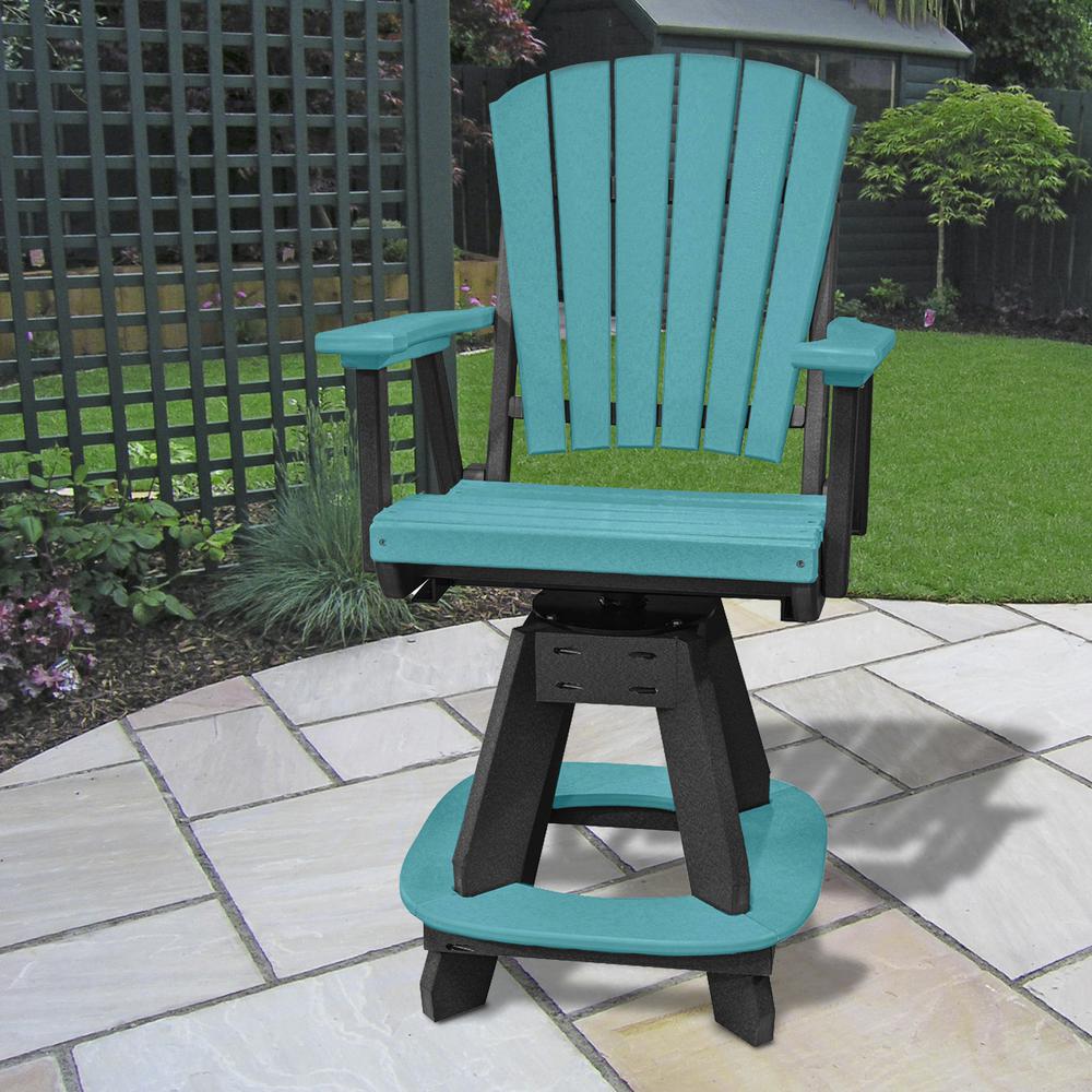 OS Home and Office Model 130-C-ARB Counter Height Swivel Arm Chair in Aruba Blue on a Black Base. Picture 1